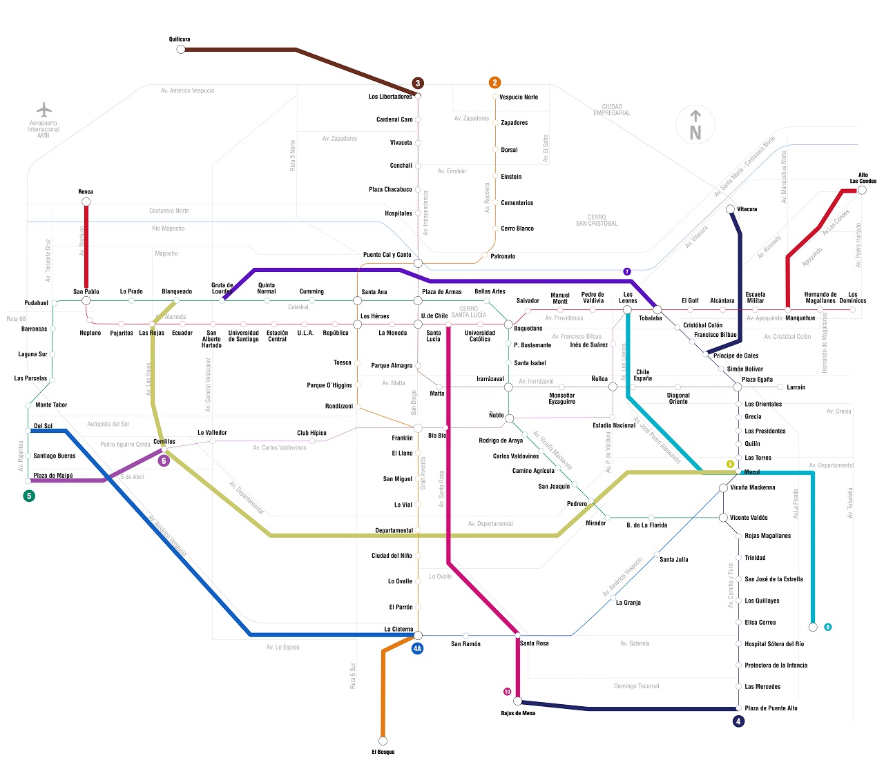 Метро сантьяго схема