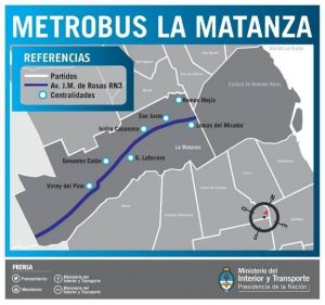 Afiche del Metrobús La Matanza que data de la gestión de Randazzo.