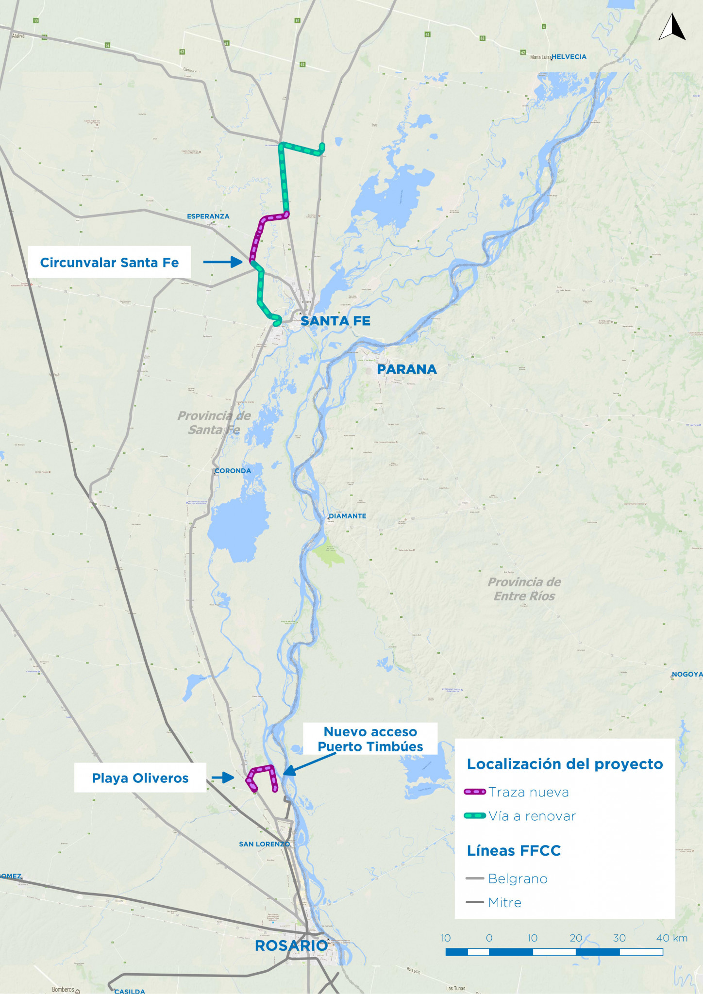 Resultado de imagen para acceso del Ferrocarril Belgrano Cargas a los puertos santafesinos de Timbúes