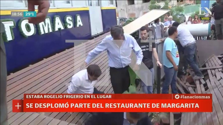 Colapsó la tarima del restaurante de Margarita Barrientos montado en un Brugeoise